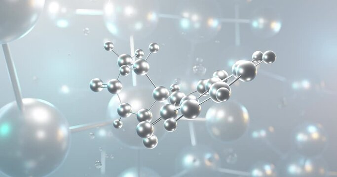 Thalidomide rotating 3d molecule, molecular structure of contergan, seamless video