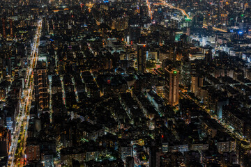 Fototapeta na wymiar Night view of Taipei city.