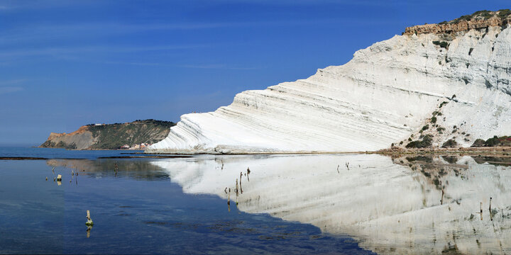 Scala dei Turchi, monumentaler Felsen, Gemeinde Realmonte, Agrigent, Sizilien, Europa, Panorama