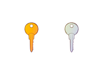 Hand drawn gold and silver Metal door keys