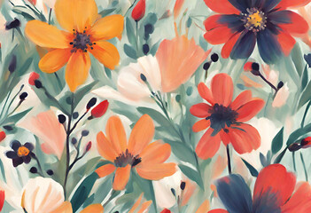 seamless floral pattern, background with flowers