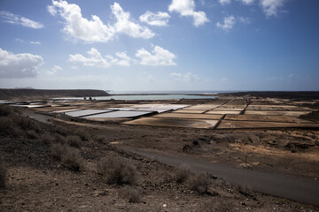 Salt production in Janubio Saline, Lanzarote