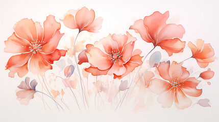 Delicate watercolor painting on a white background