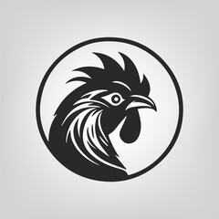  Vector rooster head , vector, black.