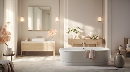 Luxurious Spa-Inspired Bathroom: Elegant room idea, spa-inspired decor,