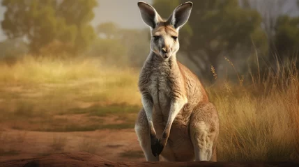 Fotobehang kangaroo in the grass © faiz