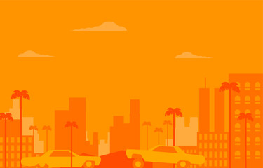 Cityscape background with buildings. Vector colorful design