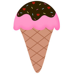 ice cream cone in valentine.