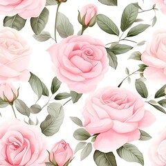 Roses background for Valentine Day and Wedding with seamless pattern