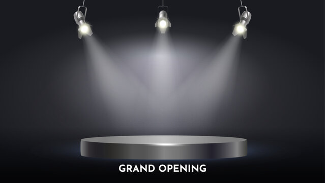 A Stage Illuminated for the Future. Lights, Camera, Mystery! A Spotlight Shines on the Next Big Thing! Get ready for the future with our sleek and modern Coming Soon design.