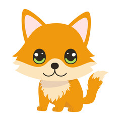 Vector illustration with cute fox