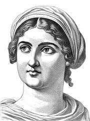 Hypatia of Alexandria portrait, generative AI	
