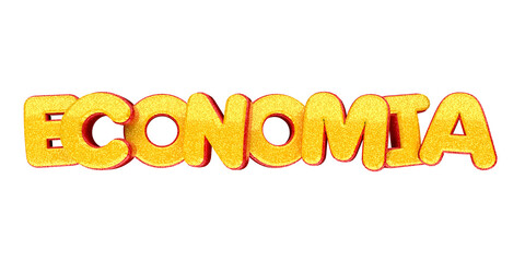 Carnaval texto economia 3D colorido  português