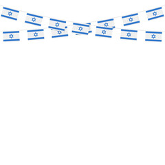Vector illustration of the country flag of Israel white background. Bunting flag for Independence Day celebration.
