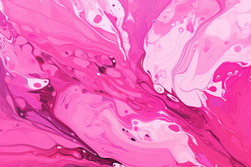 Abstract background of acrylic paint in pink and white colors. Liquid marble texture. Generative Ai