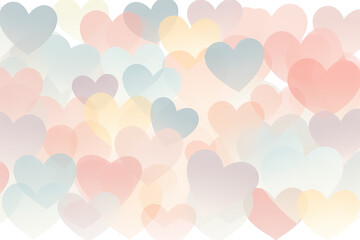 valentines day background with colorful hearts in soft pastel color. Generative Ai