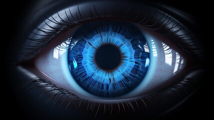 A close-up of a blue eye Generative AI