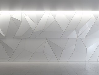 White Wall with Geometric Patterns Generative AI