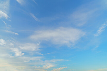 White clouds on the blue sky.