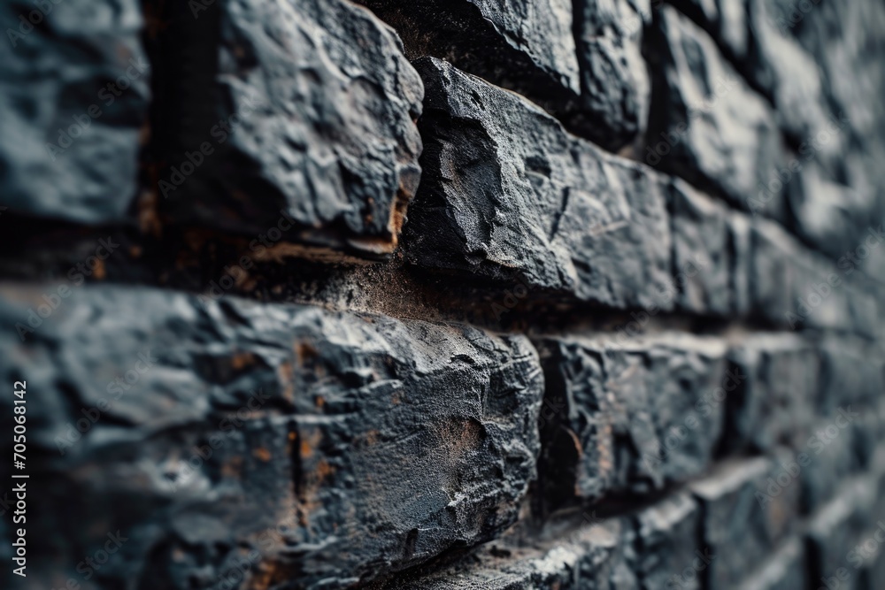 Poster Close-up view of a brick wall with a clock mounted on it. This image can be used to represent time, punctuality, or a vintage aesthetic