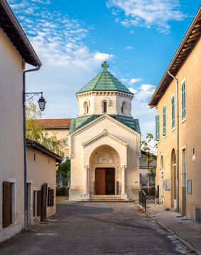 Ars sur Formans, France - October 13, 2023: The chapel with the relic of the incorrupt heart of Saint Jean Vianney in Ars.