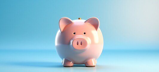 Pink Piggy Bank with Pink Pig Face Generative AI