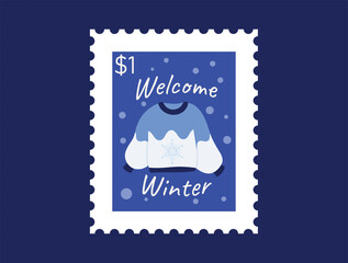Winter season cute stuff vector art design for seasonal month