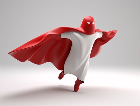 Red and White Superhero Costume Generative AI
