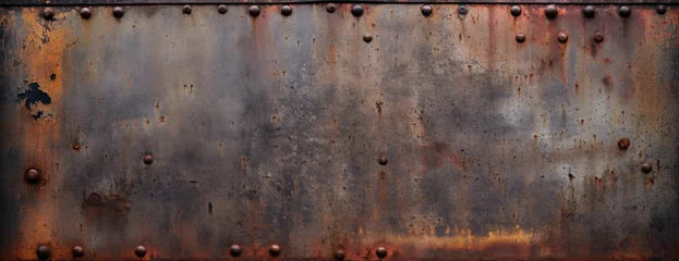 Fototapete Rusty Metal Plate with Holes Generative AI © Bipul Kumar