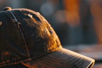 Naklejka premium A close up of a baseball cap placed on a table. Suitable for sports-related projects and fashion-themed designs