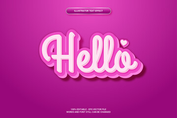 Text Effect 3D Hello