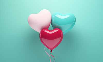 Heart Shaped Balloons Background for valentines day