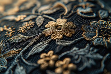 A close up view of a piece of cloth with a beautiful flower pattern. This image can be used for various purposes