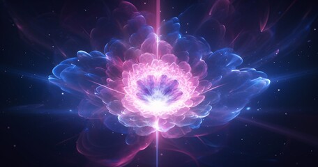 A Pink Flower with Purple Center and Pink Petals Generative AI