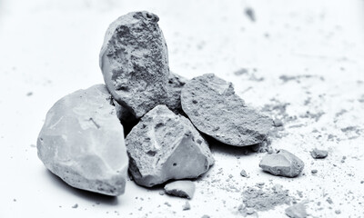 Pile of broken mineral stones
