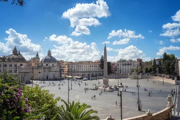 Fotobehang An amazing panoramic view from the Pincio Terrace to Piazza del Popolo, Rome, Italy © Jess_Ivanova