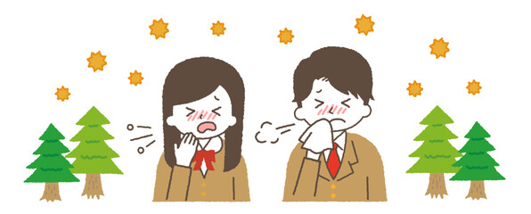 花粉症や風邪の症状。咳や鼻水などの体調不良の症状