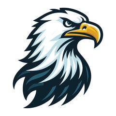 Fototapeta premium bird eagle hawk head logo mascot design vector illustration isolated on white background