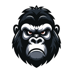 Fototapeta premium gorilla ape monkey head mascot design logo vector illustration isolated on white background