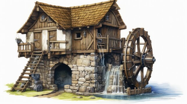 old wooden mill