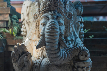 ganesha, statue of hindu god in the temple of the sacred god of hindu