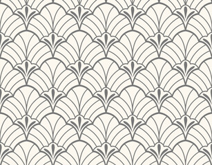 Modern floral art deco pattern. Seamless abstract botanic background. Vector illustration.