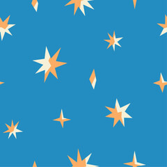 Obraz premium Vector seamless pattern with abstract star elements . Trendy geometric stars shape background for social media, invitation, web.