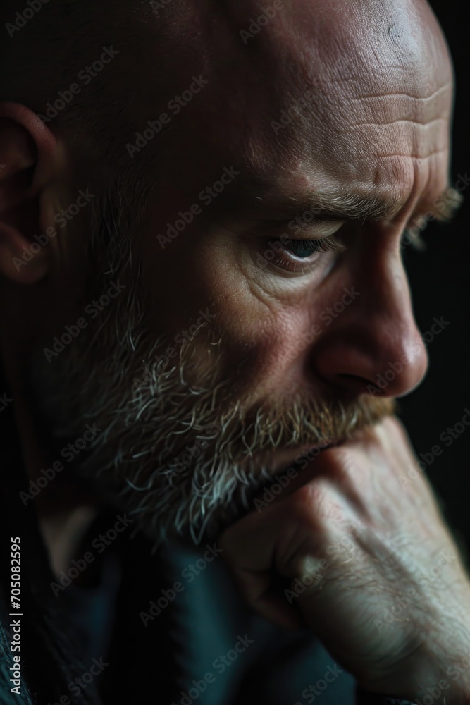 Aufkleber a close-up photograph of a man with a beard. suitable for various uses