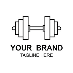 Gym fitness sport emblem and logo vector. This logo is perfect for any type of sport or an event related to weight lifting