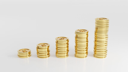 Coin graph front white background