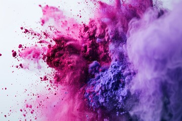 A vibrant and colorful close-up of a pink and purple powder cloud. Perfect for adding a burst of color and energy to any project or design