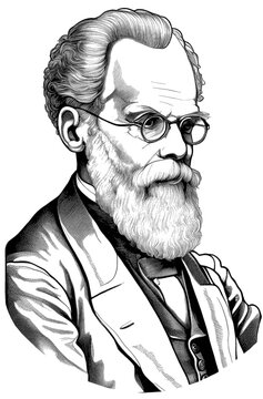Portrait of Edmund Husserl, generative AI	