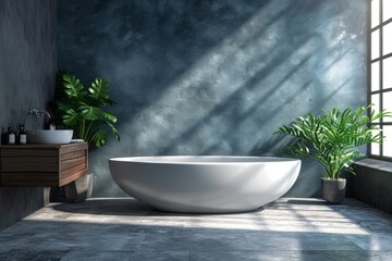 Modern minimalist bathroom interior