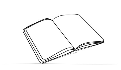 continuous drawing of a book with one line. vector